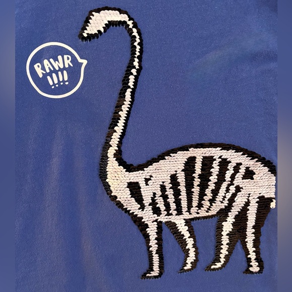 OshKosh B'gosh Flip Sequin Dinosaur Short Sleeve Graphic T-shirt, Size Girl’s 10 - Picture 3 of 5